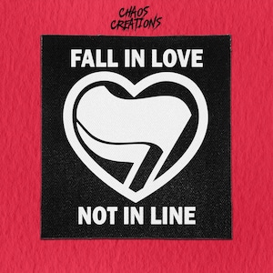 Sew On Punk Patch - Fall in Love Not in Line