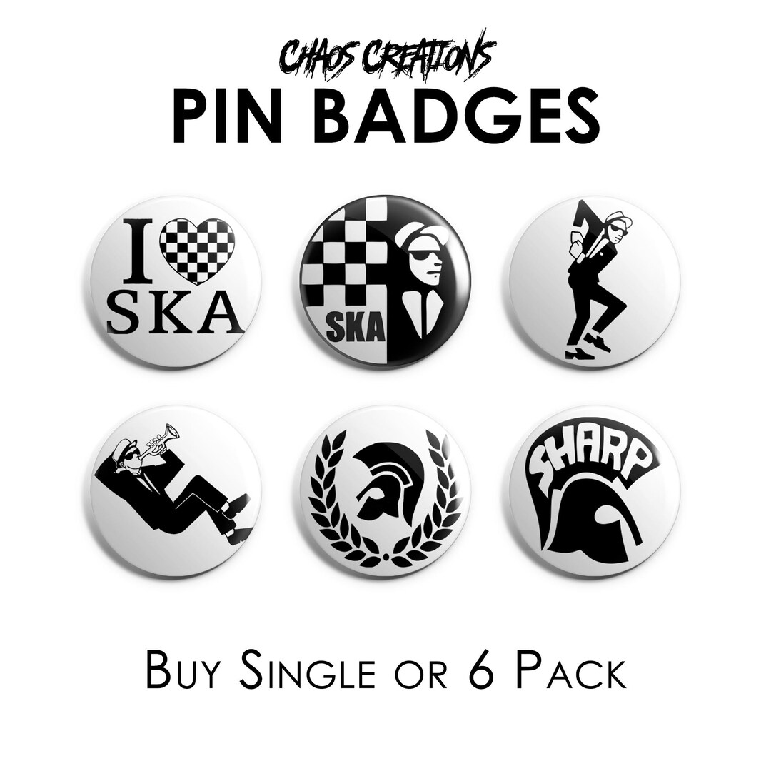 Skinhead Button Pin Badge Buttons (25mm/1
