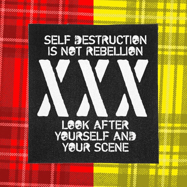 Punk Patch | Self Destruction is Not Rebellion | Patches for Jackets | Battle Jacket | Punk Vest | Crust Punk