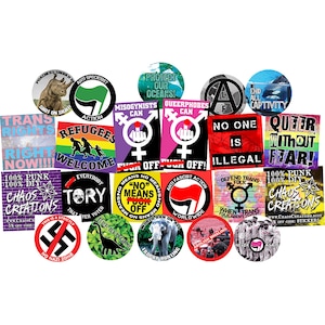 Vielfalt Sticker Pack (44 Sticker, 22 Designs) | Politische Aufkleber | Linke Aufkleber | Fortlaufende Aufkleber