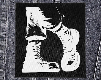 Sew On Punk Patch - Crossed Boots