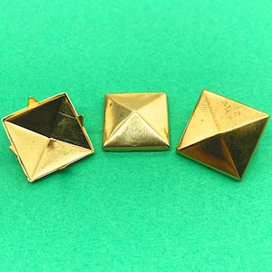 Gold Pyramid Studs (Bulk Discounts) | Battle Jacket | Punk Vest | Studs Leather Jacket | Leather Studs | Punk Rock