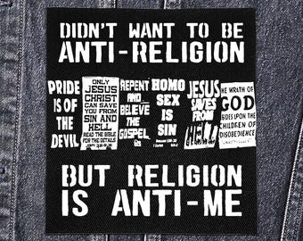 Sew On Punk Patch - Religion is Anti Me