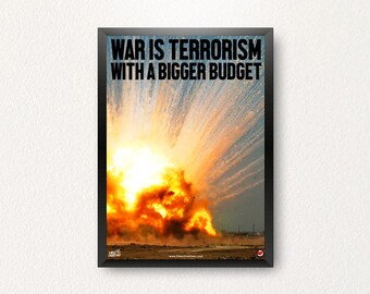 WAR IS TERRORISM 25MM 1 INCH BUTTON BADGE PEACE HIPPY CND ANTI-WAR WAR IS TERRORISM 25MM 1 INCH BUTTON BADGE PEACE HIPPY CND ANTI-WAR