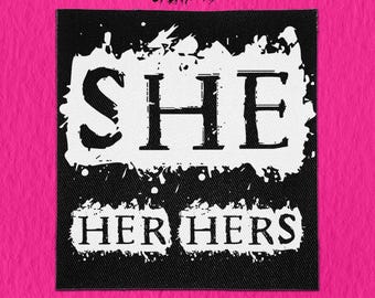 Écusson punk à coudre - Pronom She
