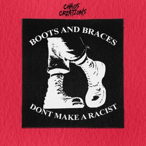 Parche punk para coser: las botas y los tirantes no hacen a un racista