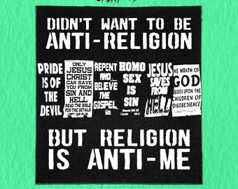Punk Patch zum Aufnähen - Religion is Anti Me