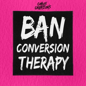 Sew On Punk Patch | Ban Conversion Therapy | Queer Patch | Crust Punk | DIY Punk