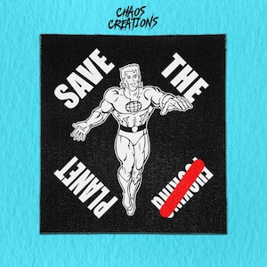 Sew On Patch | Captain Planet | Crust Punk Patches | Progressive Patches | Battle Jacket Patches