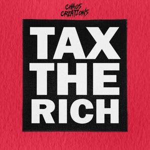Parche punk para coser: Impuestos a los ricos
