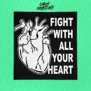 Toppa punk da cucire - Combatti con tutto il cuore