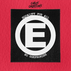 Toppa punk da cucire - Uguaglianza per tutti, nessun compromesso