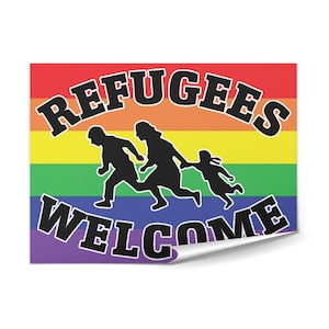 Aufkleber | Refugees Welcome | Punk Aufkleber | Fortschrittliche Aufkleber | Linker Aufkleber