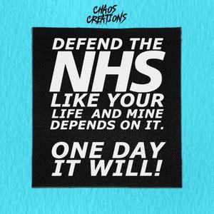 Sew On Punk Patch - Defend the NHS