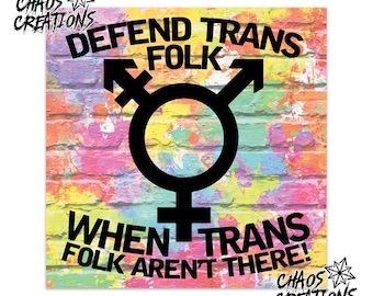 Sticker Pack or Single - Defend Trans Folk