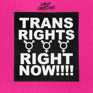 Sew On Punk Patch - Trans Rights Right Now