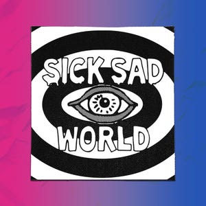 90s Cartoon Punk Patch – Sick Sad World Spiral Eye – Sew On