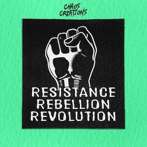 Parche punk para coser: Resistencia, Rebelión, Revolución