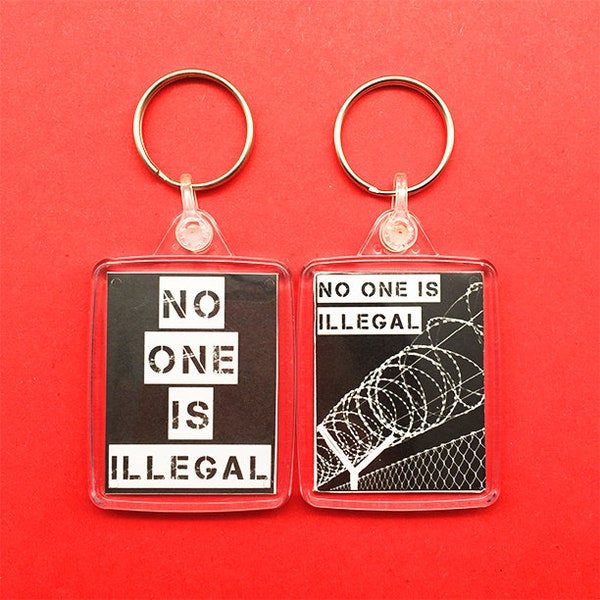 Key Chain | Keyrings | No One is Illegal | Key Rings | Keychain Punk | Car Keychain | Music Keychain