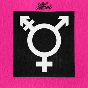 Opnaaiende punkpatch - trans-symbool