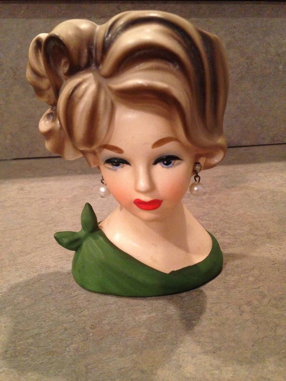 Vintage Napcoware Lady Head Vase Etsy