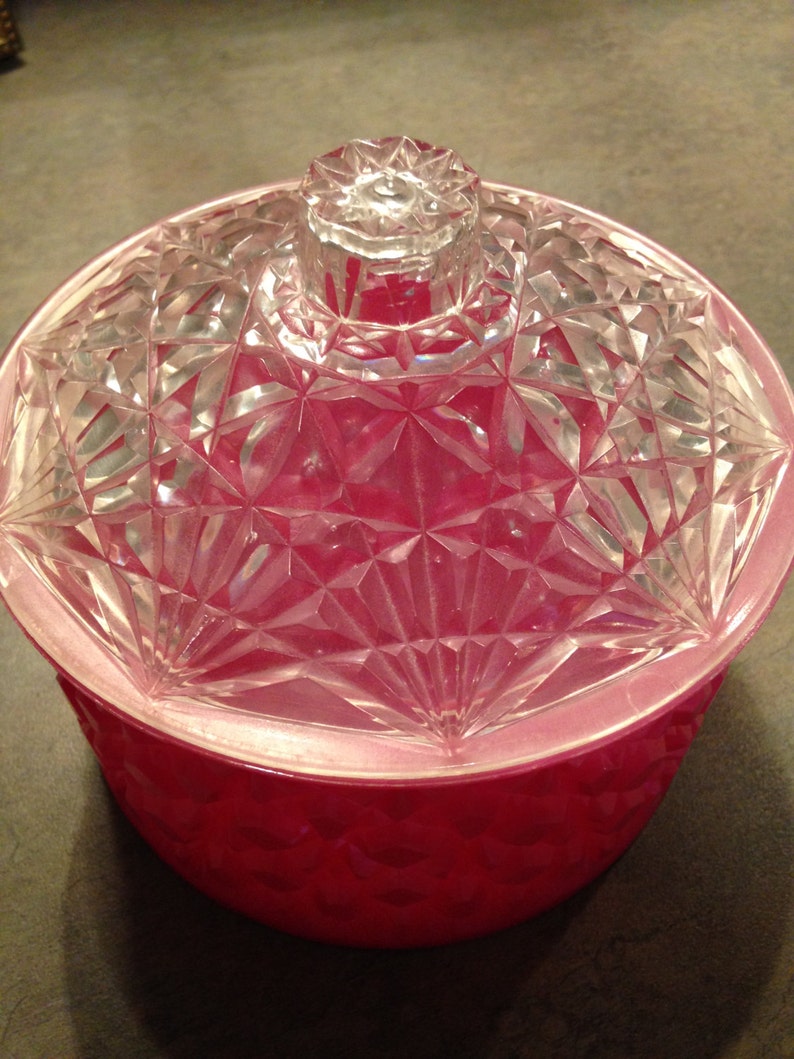 Trelawney 1963 Hot Pink Lucite Dresser Jar Etsy