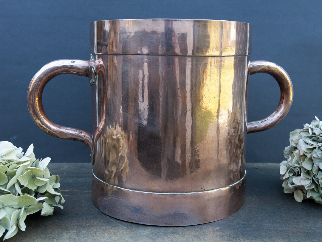 SEAU MESURE GRAINS double décalitre MF old grain measuring bucket déco