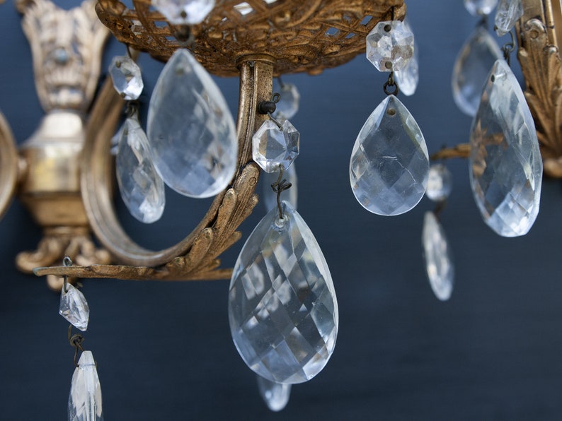 Vintage-Wandleuchten mit Quasten, goldene Kerzenständerlampe aus Metall, Schlossdekor Bild 6
