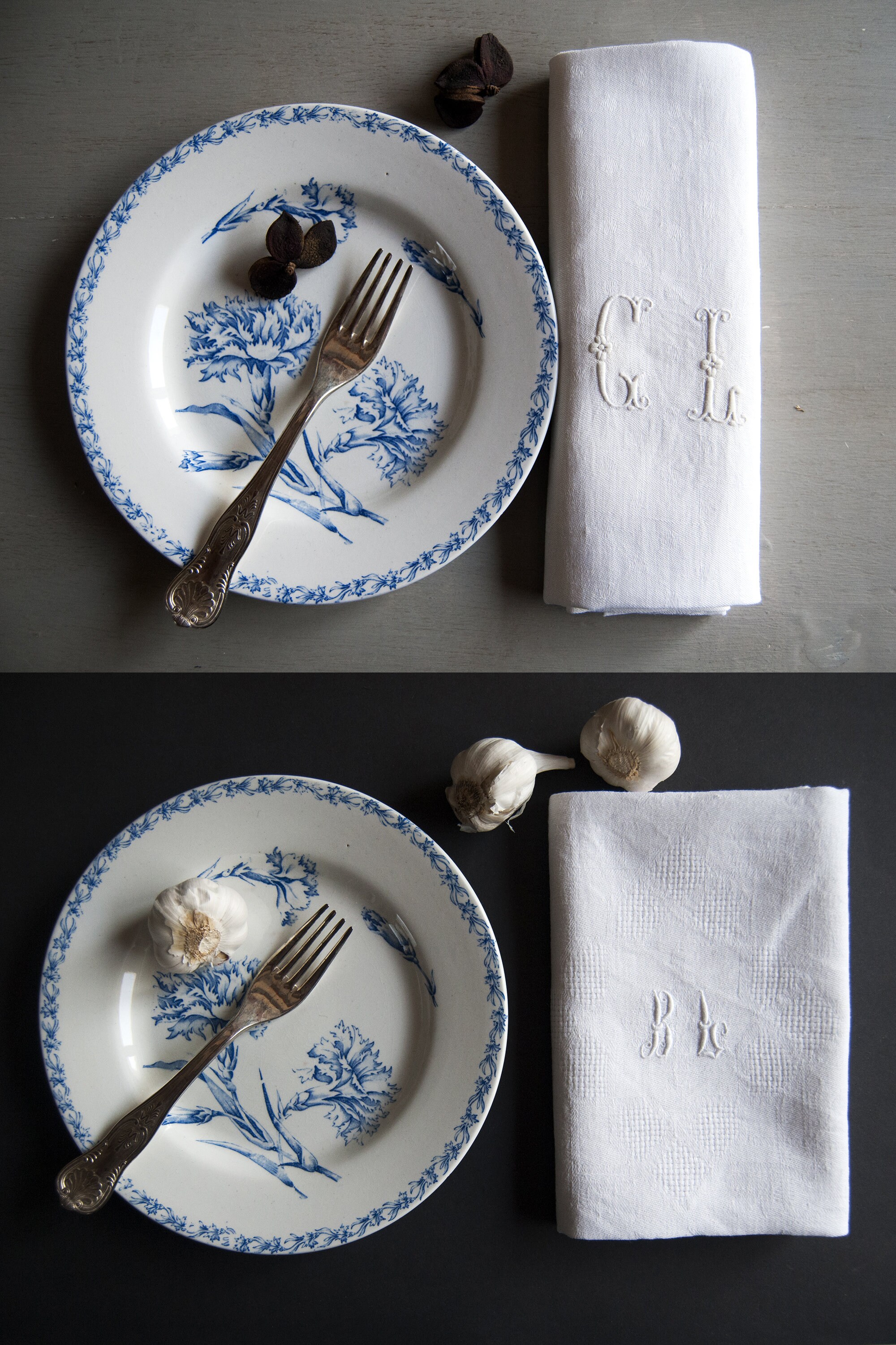 Vintage Damask Napkins Hand Embroidered Antique French Cotton Etsy UK