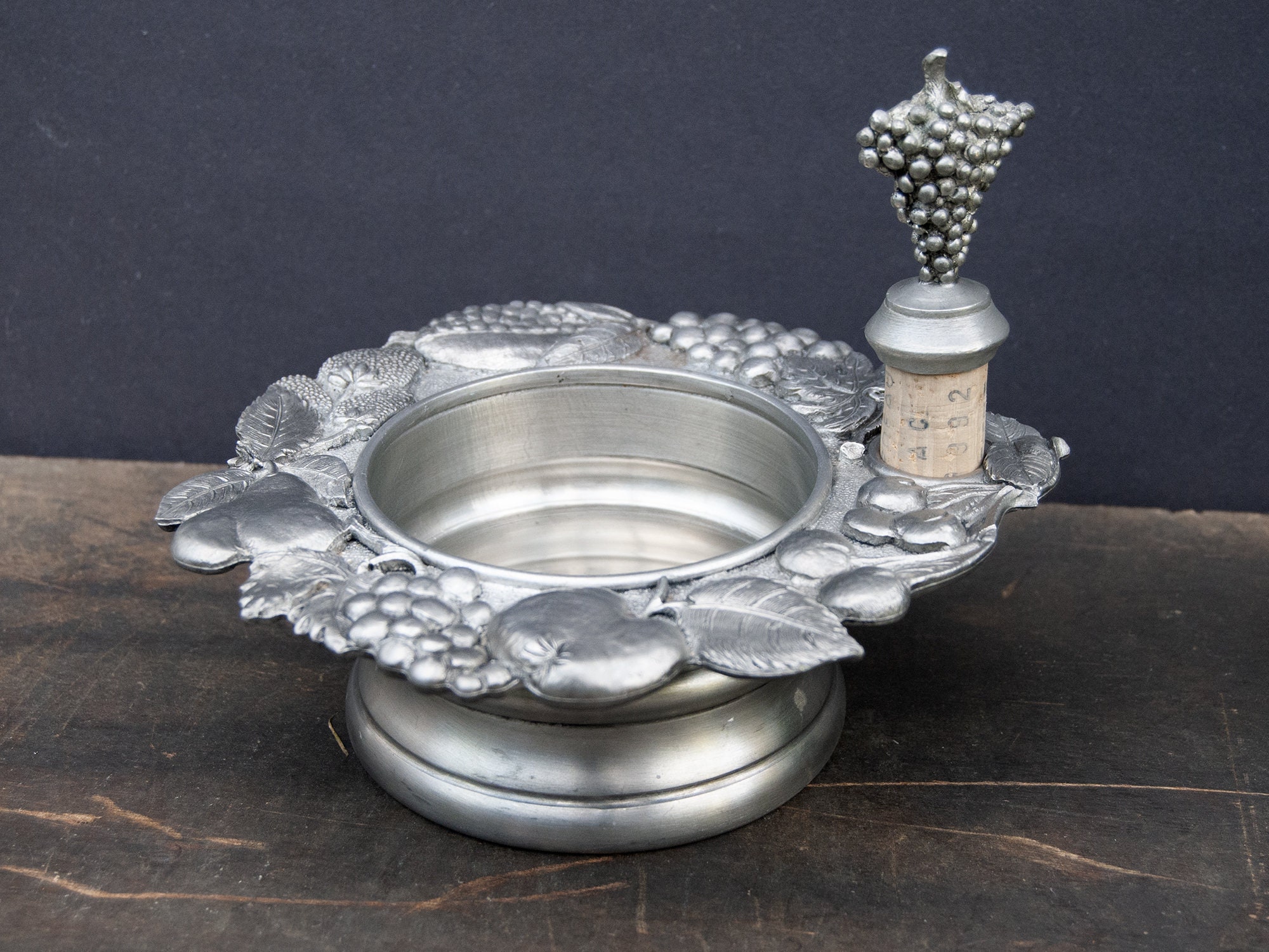 Porte Bouteille en Étain Vintage Rond, Range de Vin Métal, Déco Industrielle