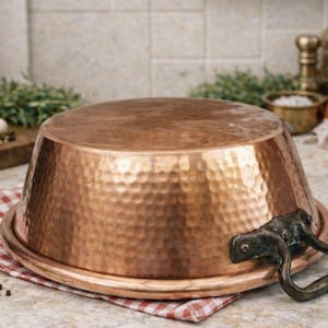 Mermelada de cobre, Olla vintage grande, Cocina de granja