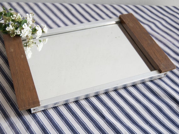 French Antique Mirror Perfume Tray Vintage Small Vanity - French Folding Bathroom Mirror French Antique Mirror Perfume Tray Vintage Small Vanity - French Folding Bathroom Mirror