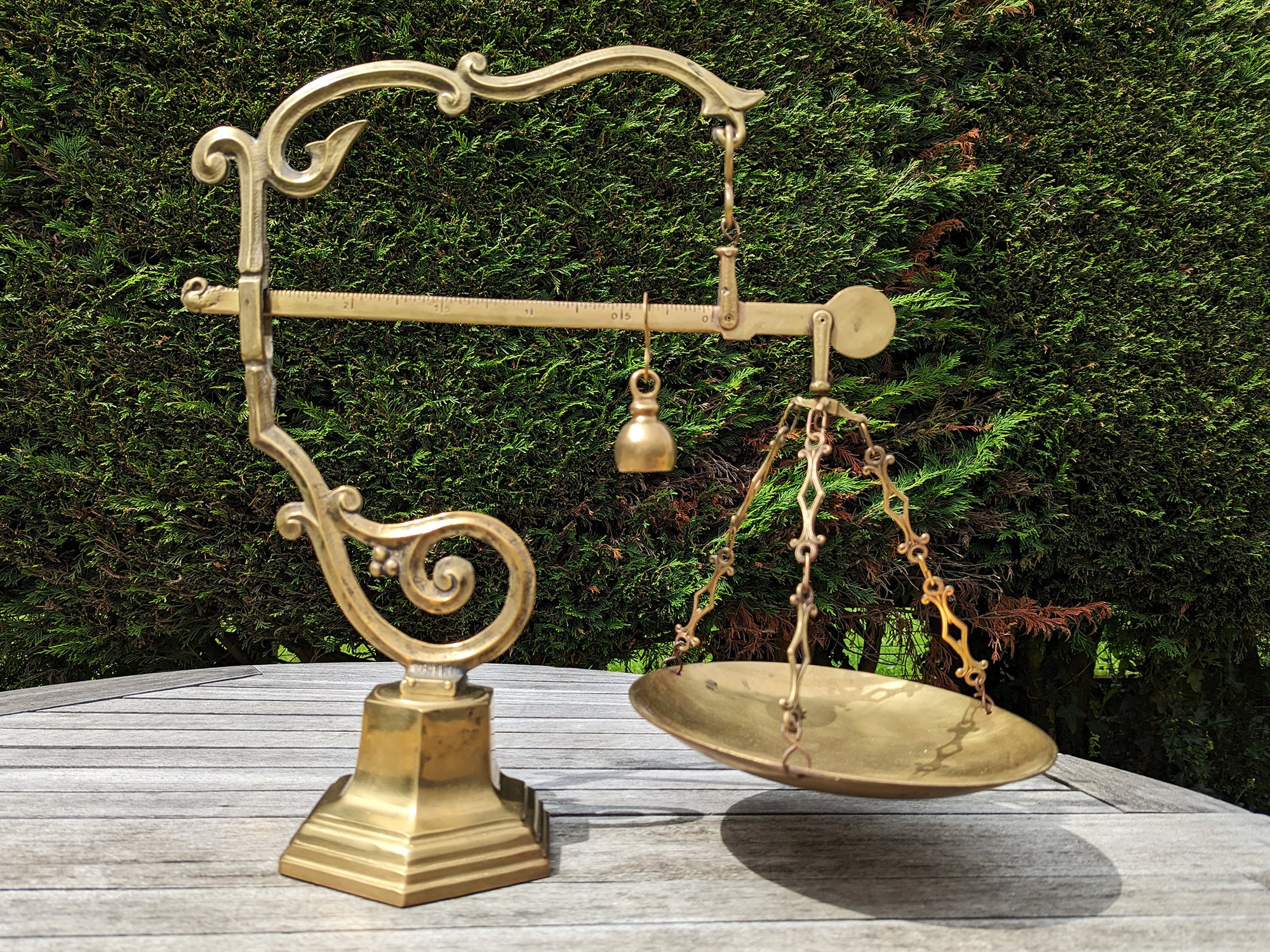 Nautical Balance Scale Antique Brass Weight & Measure Justice Lawyer Office  23