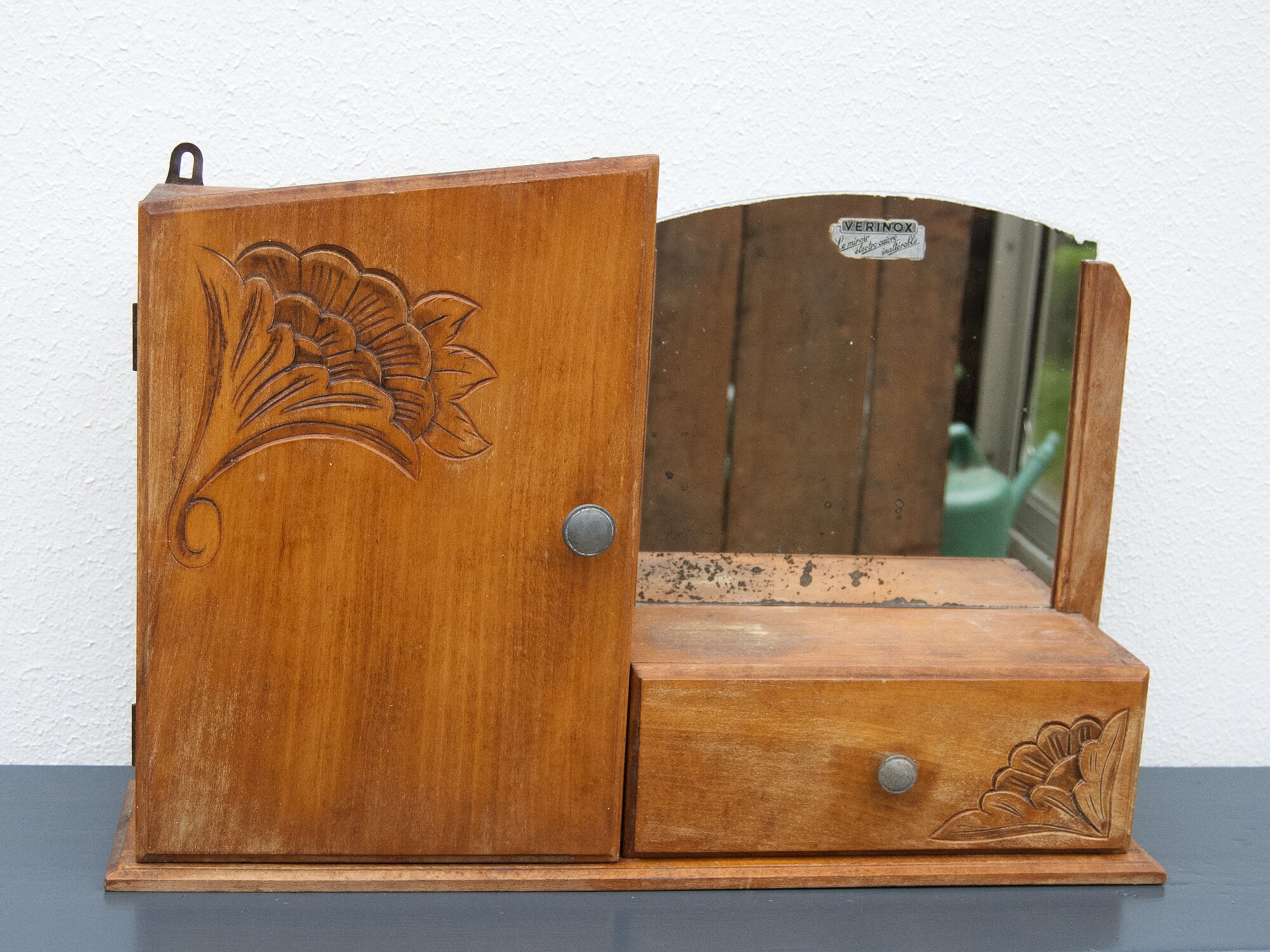 Rustic Medicine Cabinet With Mirror Vintage French Antique Etsy