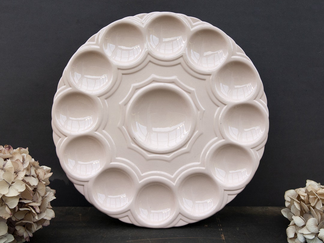 Lot4 De 6 Grandes Assiettes À Huîtres En Barbotine Sarreguemines France D 235 Imgx1200 9214