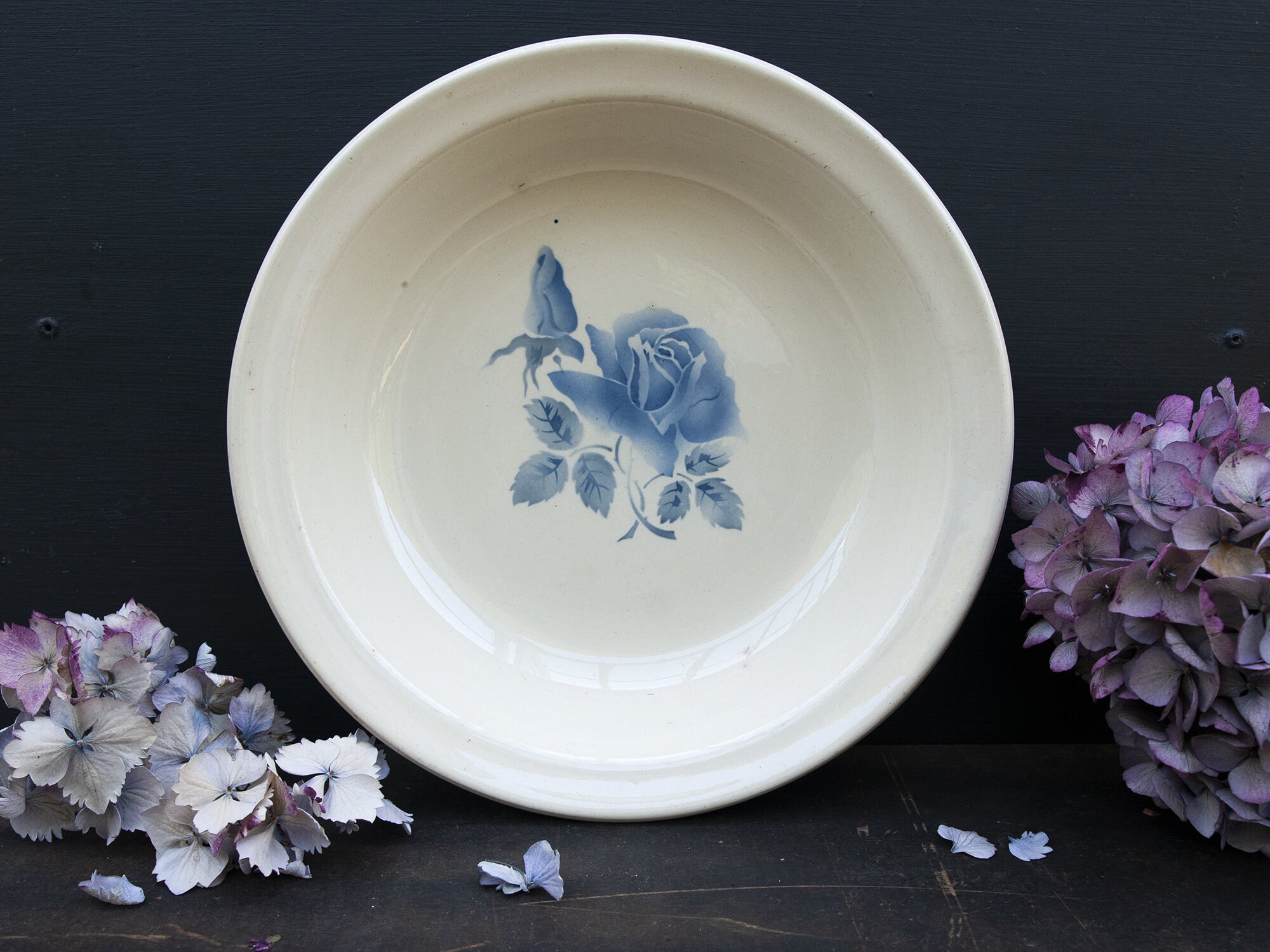 Plat en Céramique Vintage Digoin, Plat de Service à Fleurs Ancien, Soupière Faïence Sarreguemines