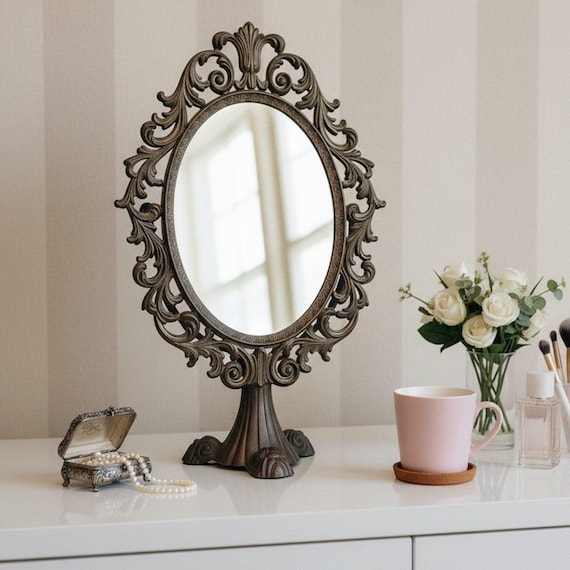 antique gold dressing table mirror Antique-Style Baroque Gold Mirror – Perfect for Dressing Table or Livi –  Luxe De Maison main image 0