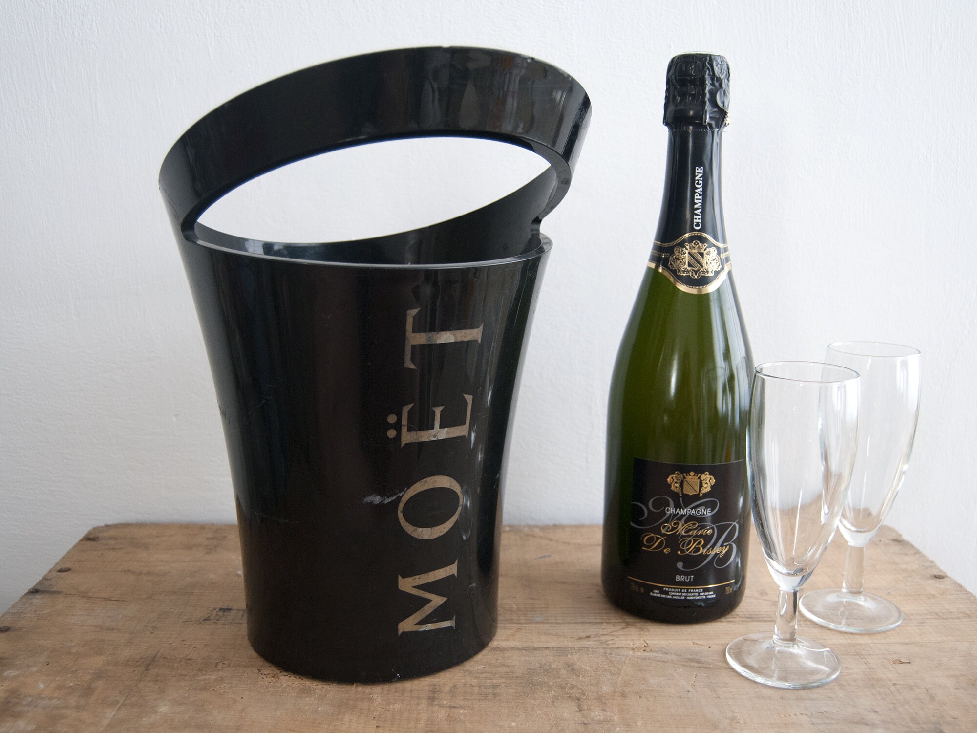 Seau à Champagne Vintage Moët et Chandon, Bac Glaçons Aluminium, Seau Glace Métal