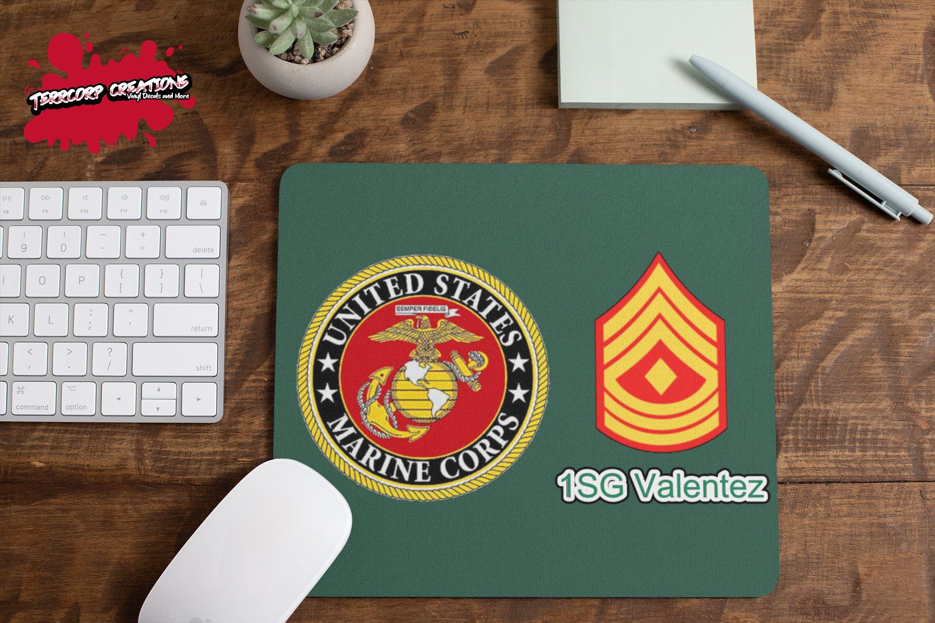 Custom Personalized US Marine Mouse Pad Military Mousepad Etsy