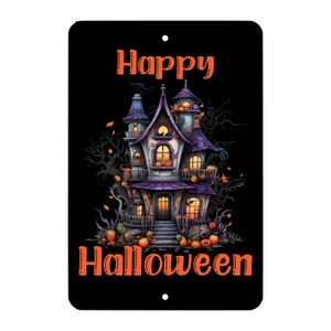 Scary Haunted House 2 Halloween Metal Sign - Wall Decor - Man Cave - She Shed - Decoration Sign - Study - Horror - Goth - Frame - Holiday