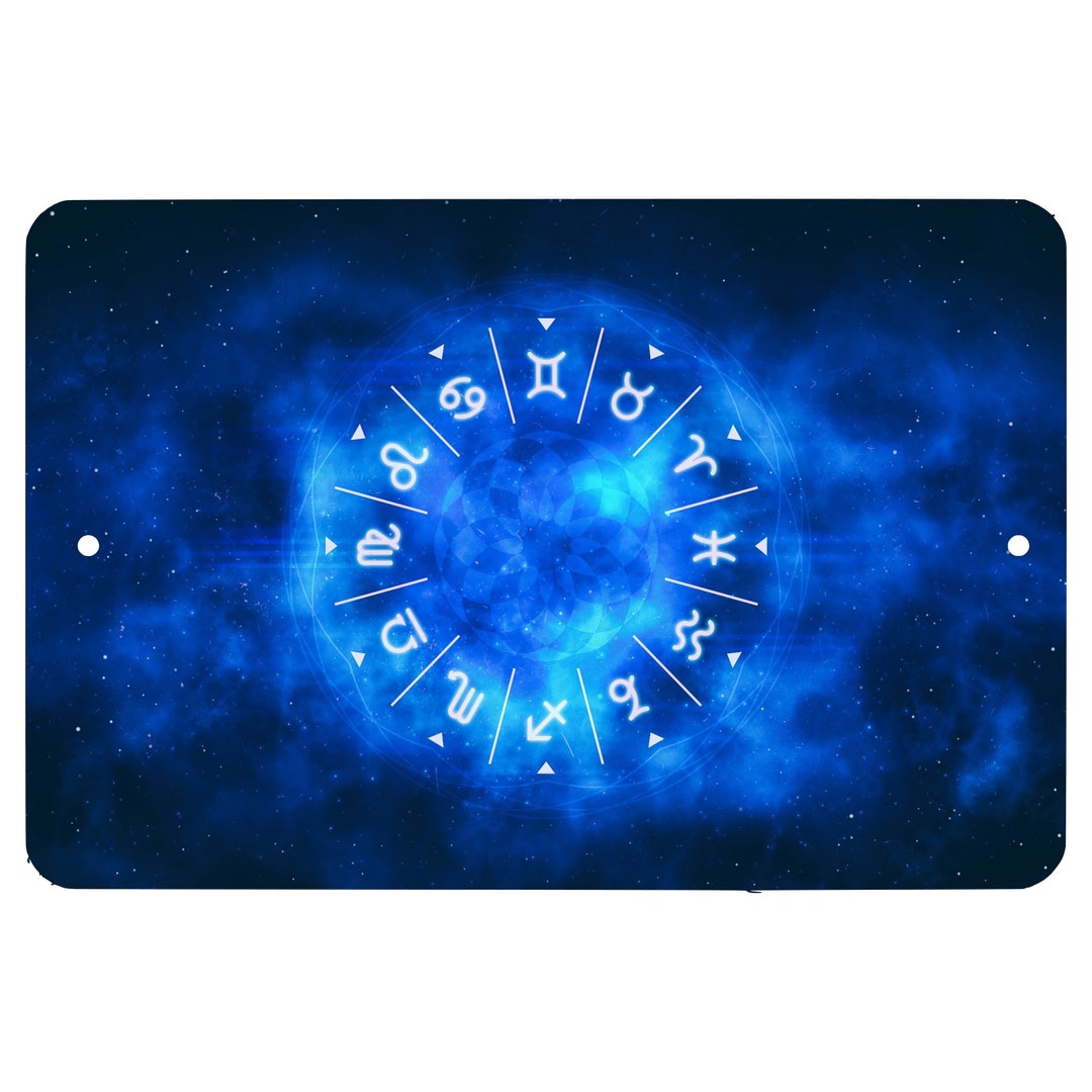 Custom Personalized 12 Zodiac Signs Metal Room Sign Style 2 Celestial