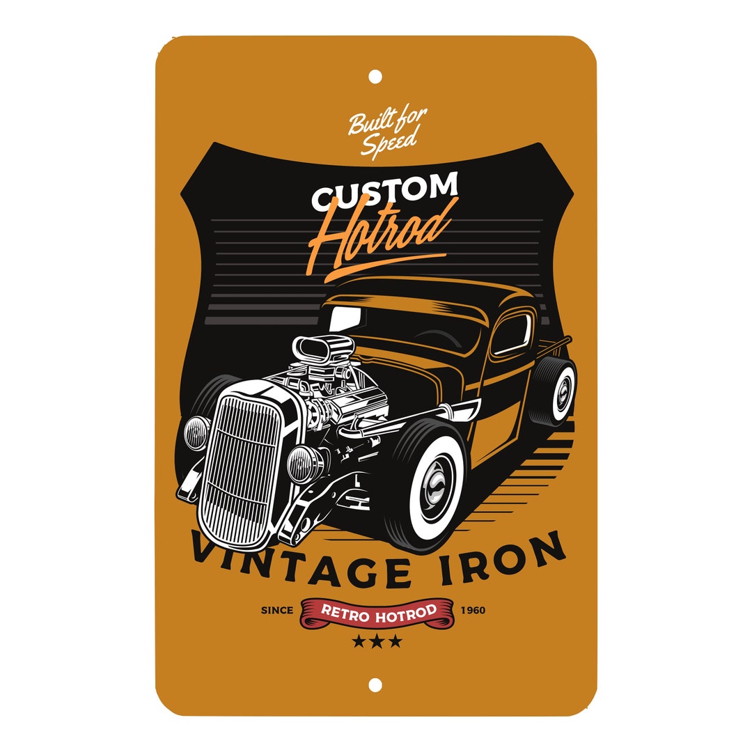 Hot Rod Sign Vintage Style 2 - Hotrod - Car - Garage Sign - Aluminum ...
