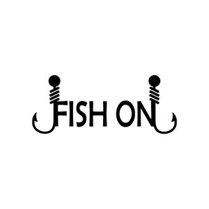 Fish On vinyl decal - Fish | Fishing | Sea | Freshwater | Ocean | Hooks | Fisherman | Lake | Auto Decal For Cars, Tumblers, Laptops, Sticker
