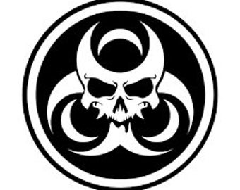 BioHazard skull vinyl decal - For Cars, Laptops, Sticker, Mirrors, etc.