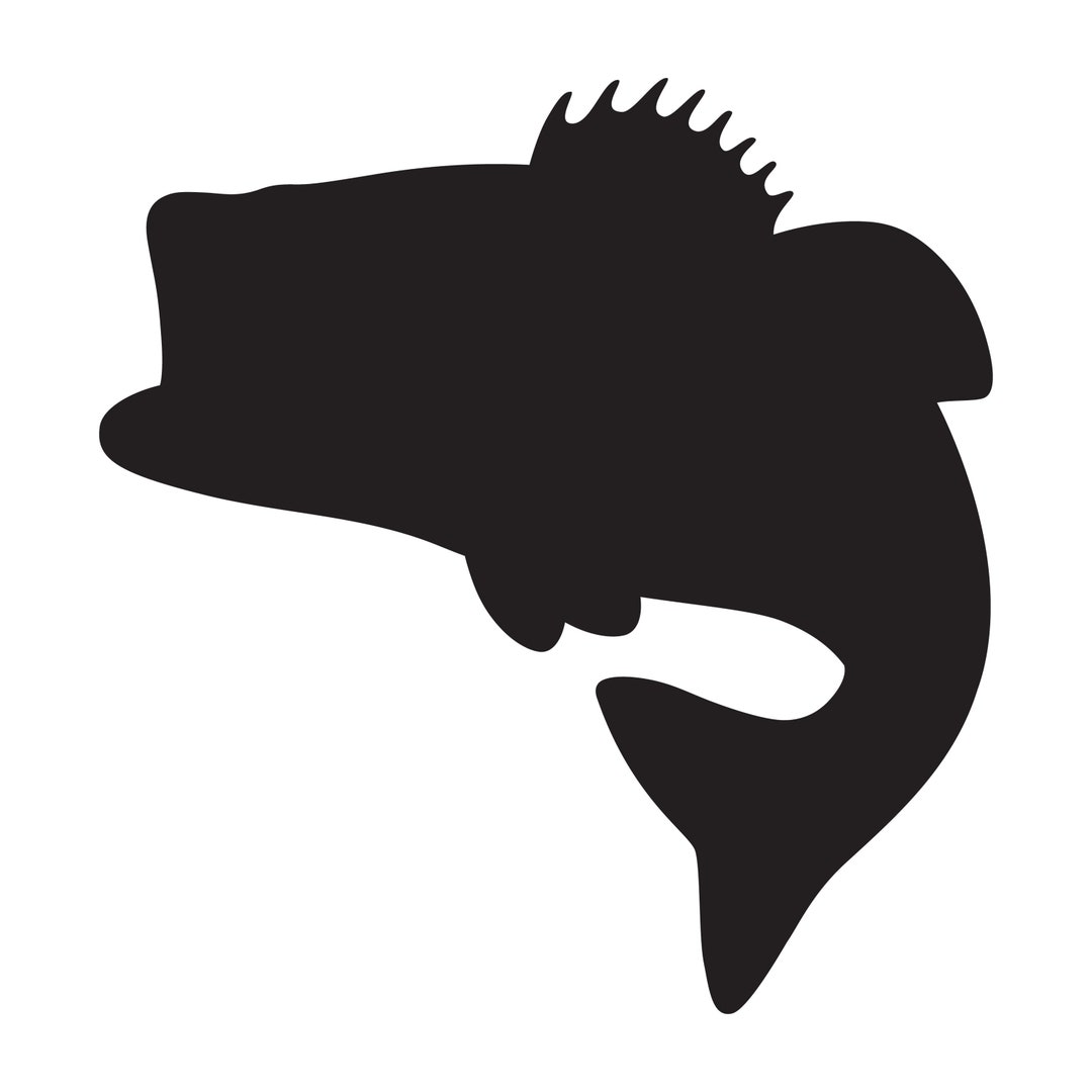 Bass Fish Silhouette Vinyl Decal Fishing Sea Underwater Lake Largemouth