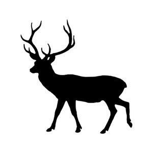 Deer Buck Silhouette Vinyl Decal - Doe | Hunting | Stag | Fawn | Hart | Cervus | For Cars, Water Bottles, Art, Laptops, Sticker, Mirrors