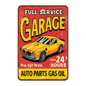 New 8 x 12 metal Sign of Retro Vintage Car Tin Signs - Wall Decor - Automotive Garage - Man Cave - Wall Art - Muscle Car - Vintage - Classic