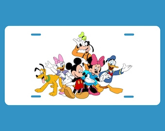 Personalized Custom Disney Friends Novelty Front License Plate - Mickey - decorative auto tag - Wall Decor - Sign - Donald - Pluto