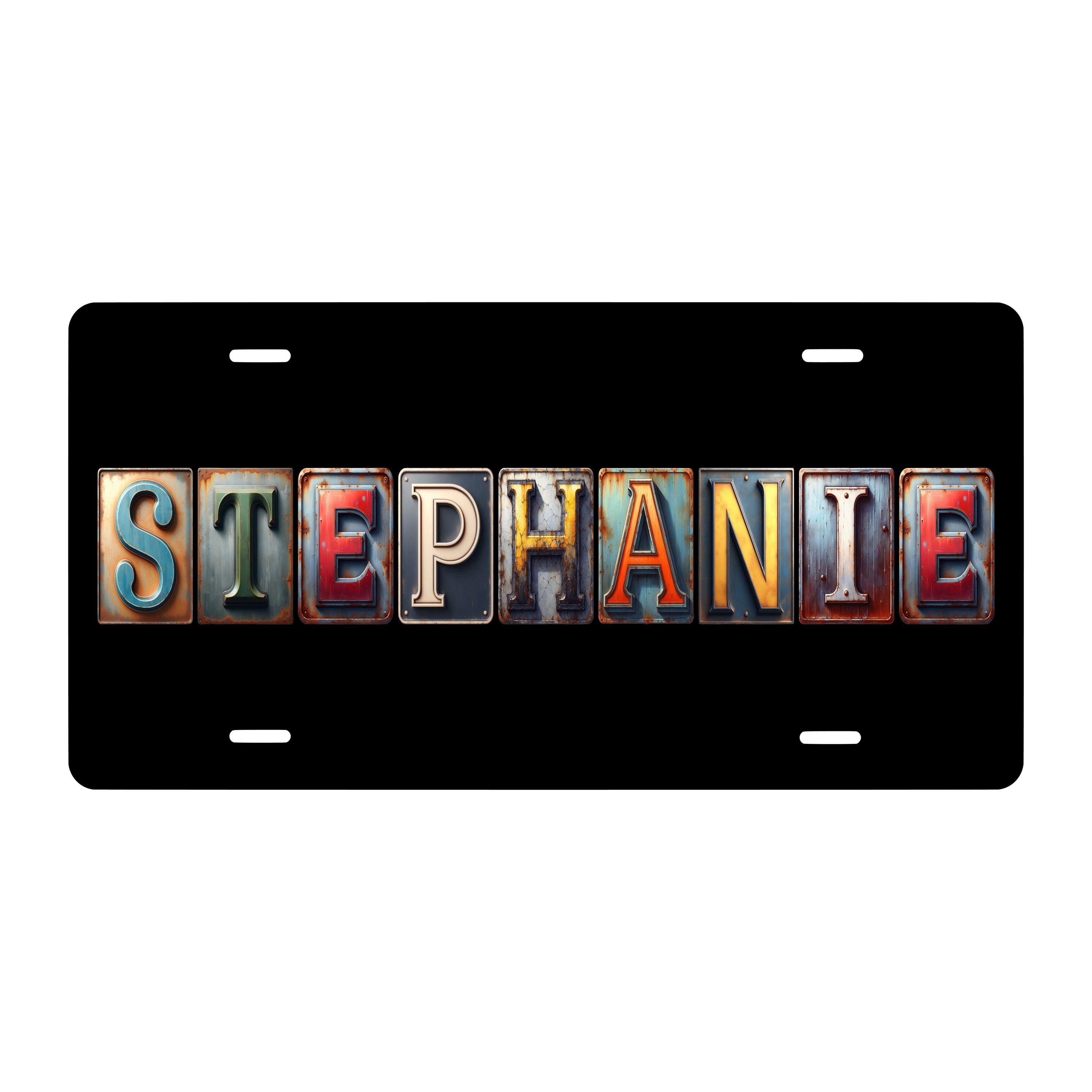 Custom Personalized Rusty Alphabet Novelty Front License Plate