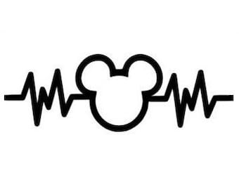 Disney Heartbeat vinyl decal - For Cars, Laptops, Sticker, Mirrors, etc.
